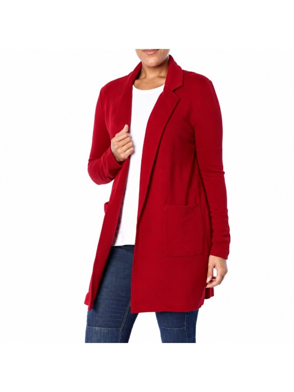 NEW Terrera Red Relaxed Fit Sweater Blazer - Large